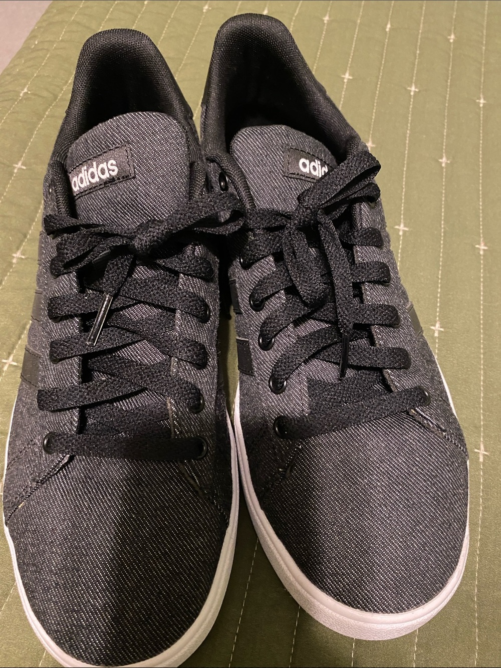 adidas Men’s Black Low-Top Sneakers with White Sole